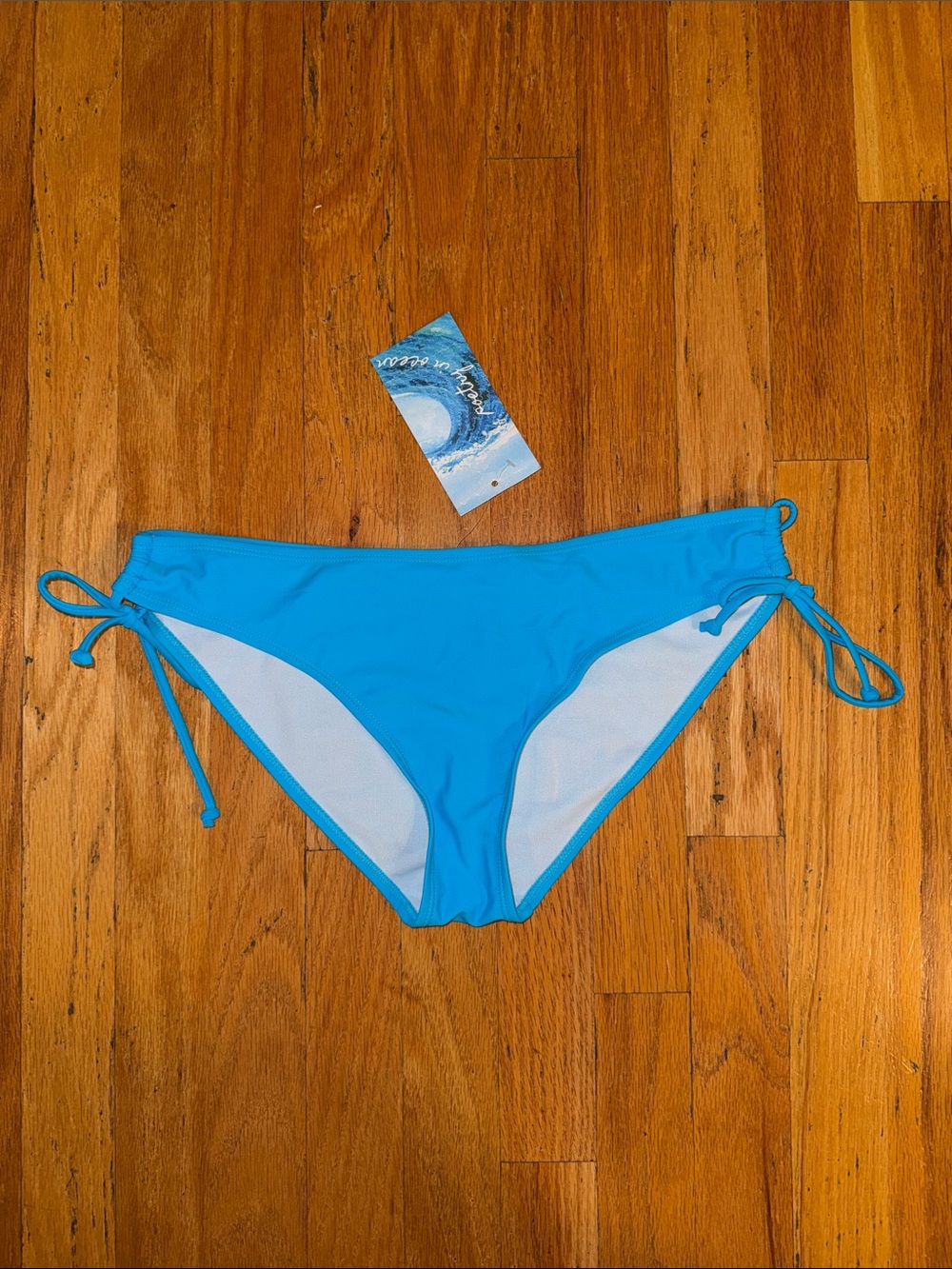 NEW Blue Tie-Side-Tie Swim Bottoms
